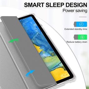 img 1 attached to INFILAND Samsung Galaxy Tab S7 Case with S Pen Holder, Smart Stand Cover, Frosted Translucent Back | Fits Galaxy Tab S7 11-inch SM-T870/T875/T876 2020 Release Tablet | Auto Wake/Sleep | Gray