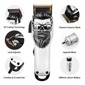 img 2 attached to Professional Cordless Hair Clippers for Men: Rechargeable Beard Trimmer Kit for Adults & Kids, Perfect Hair Cutting and Grooming Set
