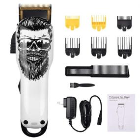 img 4 attached to Professional Cordless Hair Clippers for Men: Rechargeable Beard Trimmer Kit for Adults & Kids, Perfect Hair Cutting and Grooming Set