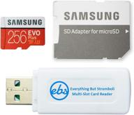 samsung 256gb evo plus microsd card class 10 sdxc memory card with adapter (mb-mc256g) + everything but stromboli micro & sd card reader logo