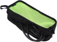 🔌 green portable cable organizer bag for laptop mouse, power bank, usb, adapter, charger - travel case with zipper and mesh pouch for computer accessories logo