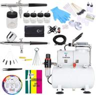 🔧 efficient t togush air compressor kit: dual airbrushes, cleaning & painting tools bundle логотип