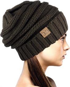 img 4 attached to 🧤 Stay Warm in Style: NYFASHION101 Oversized Baggy Slouchy Thick Winter Beanie Hat