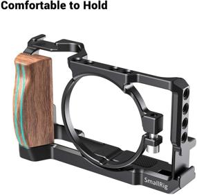 img 1 attached to 📷 SMALLRIG Vlog Camera Cage for Sony RX100 VI and RX100 VII Camera (Fits DSC-RX100 M6/M7) + Wooden Handle Grip for Vloggers and YouTubers – CCS2434