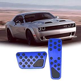 img 2 attached to Rifoda For Dodge Challenger Charger Chrysler 300 2009-2019 Accelerator Gas Pedal Brake Pedal Cover Non-Slip Replacement Pedal Pad Aluminum Performance Foot Pedals Set(Blue)