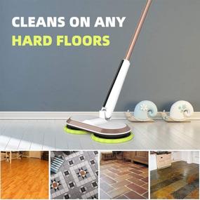 img 1 attached to GOBOT Cordless Electric Mop: Powerful 180° Automatic Rotary Cleaner with 2 Extra Accessories for Hard Wood, Tile, Vinyl, Marble and Laminate Floors