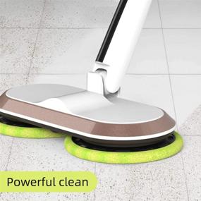 img 2 attached to GOBOT Cordless Electric Mop: Powerful 180° Automatic Rotary Cleaner with 2 Extra Accessories for Hard Wood, Tile, Vinyl, Marble and Laminate Floors