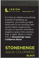 legion stonehenge aqua mini artist pad: black coldpress paper, 10 sheets, 2.5x3.5 inches (l21-sqc140bk23) - perfect for detailed artwork logo