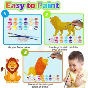 img 1 attached to 🎨 Yileqi Safari Animal Painting Kit: Fun Jungle Crafts for Kids Ages 4-8, DIY Art Set for Creative Activities, Perfect Birthday Gift