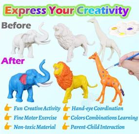 img 3 attached to 🎨 Yileqi Safari Animal Painting Kit: Fun Jungle Crafts for Kids Ages 4-8, DIY Art Set for Creative Activities, Perfect Birthday Gift