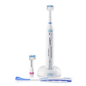 img 4 attached to 🦷 Enhance your Smile with Triple Bristle's Advanced Sonic Electric Toothbrush - Achieve Whiter Teeth & a Brighter Smile - Rechargeable 31,000 VPM Tooth Brush with Unique & Patented 3 Brush Head Design - Optimal Angle Bristles for Effective Tooth Cleaning