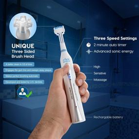 img 2 attached to 🦷 Enhance your Smile with Triple Bristle's Advanced Sonic Electric Toothbrush - Achieve Whiter Teeth & a Brighter Smile - Rechargeable 31,000 VPM Tooth Brush with Unique & Patented 3 Brush Head Design - Optimal Angle Bristles for Effective Tooth Cleaning