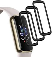 📱 soonory fitbit luxe screen protector, 3 pack full coverage case with curved edge bumper cover - anti-scratch and hd screen protector for luxe fitness and wellness tracker logo