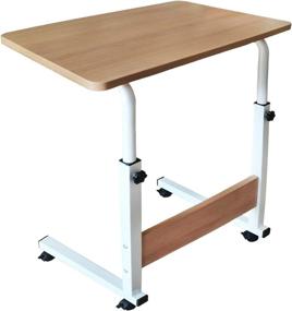 img 4 attached to 🖥️ Versatile Oak Laptop Desk: Home Office, Student Desk, Adjustable & Mobile - Ideal for Sofa, Bedside, Living Room, Bedroom & Breakfast!