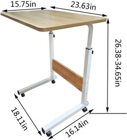 img 3 attached to 🖥️ Versatile Oak Laptop Desk: Home Office, Student Desk, Adjustable & Mobile - Ideal for Sofa, Bedside, Living Room, Bedroom & Breakfast!