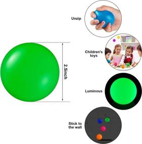 img 1 attached to 12-Pack Glowing Sticky Ceiling Balls - Glow in The Dark Luminous Balls, Ideal Relaxing Toy for Teens and Adults, Stick to The Ceiling, Walls