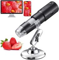 🔬 taihonsee wireless digital microscope: 50-1000x portable usb hd mini lab handheld microscopes for kids, 8 led wifi endoscope, coin camera, compatible with ios/android, mac, windows logo