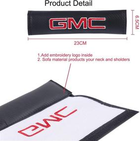 img 2 attached to 🚗 Premium Carbon Fiber Seat Belt Shoulder Pads with GMC Logo (2 Pack) + Detachable Lanyard