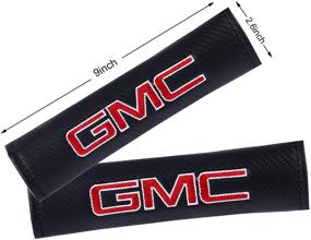 img 3 attached to 🚗 Premium Carbon Fiber Seat Belt Shoulder Pads with GMC Logo (2 Pack) + Detachable Lanyard