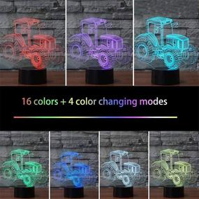 img 1 attached to 🚜 Bedoo Tractor 3D Illusion Night Light, 16 Color Changing Dimmable Lighting, Smart Toy Lamp USB Charge Table Desk Bedroom Livingroom Indoor Decoration with Remote Control - Enhanced SEO