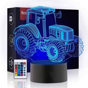 img 4 attached to 🚜 Bedoo Tractor 3D Illusion Night Light, 16 Color Changing Dimmable Lighting, Smart Toy Lamp USB Charge Table Desk Bedroom Livingroom Indoor Decoration with Remote Control - Enhanced SEO