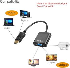 img 1 attached to 🖥️ Адаптер Display Port to VGA Ankey - 4 шт. Золоченый DP to VGA конвертер (мужской на женский) - Идеально подходит для компьютера, настольного компьютера, ноутбука, ПК, монитора, проектора, телевизора (черный)