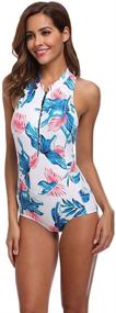 img 2 attached to Lynddora Womens Floral Swimsuit Protection Women's Clothing