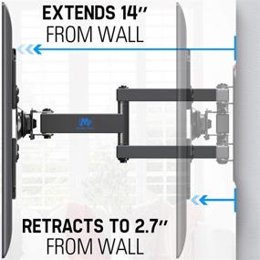 img 1 attached to 📺 Mounting Dream Full Motion TV Wall Mount: Articulating Arm for 17-39 Inch TVs, VESA 200x200mm, 33 lbs Capacity, Simple Installation - Fits Single Wood Stud