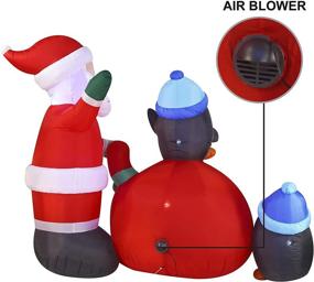 img 1 attached to 🎅 Joiedomi 7 Foot Long Santa Inflatable with Penguins and Built-in LEDs - Perfect Xmas Party Decor for Indoor, Outdoor, Yard, Garden, Lawn Winter Celebration.