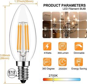 img 3 attached to 💡 LEDERA Dimmable Candelabra LED Bulb - Filament Equivalent