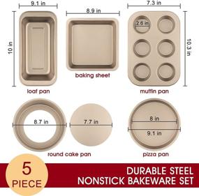 img 2 attached to IAXSEE 5 Piece Toaster Bakeware Nonstick