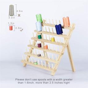 img 1 attached to 🧵 HAITRAL 60-Spool Thread Holder Rack - Sewing Organize with Hook and Tool, Wooden Thread Holder for Sewing, Quilting, Embroidery, Hair-braiding (Pack of 2)