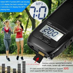 img 2 attached to 📻 Portable Radio with LCD Digital Display, FM/AM/SW Transistor Radio Stereo, MP3/WAV Player, TF Card Support, Rechargeable with Shutdown Memory – ZHIWHIS Pocket Walkmen Radio