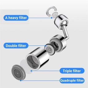 img 3 attached to 💧 AmazeFan 720° Swivel Sink Faucet Aerator for Kitchen - Dual Function, Large Flow 2.5 GPM, Polished Chrome with Faucet Adapter