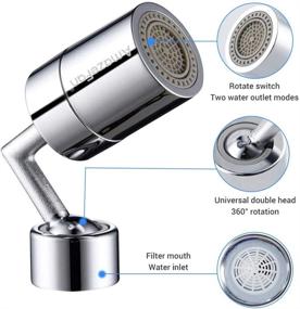 img 2 attached to 💧 AmazeFan 720° Swivel Sink Faucet Aerator for Kitchen - Dual Function, Large Flow 2.5 GPM, Polished Chrome with Faucet Adapter