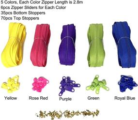 img 3 attached to 🔗 Doitem Zippers: 14 Meter Nylon Endless Zipper Set with Slider and Zipper - 3mm Size, Available in 5 Colors