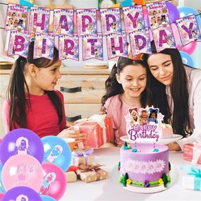 img 3 attached to 🤖 Fun & Colorful Robot Blocks Party Supplies Set for Girls: Happy Birthday Banner, Cake Topper, Balloon & More!