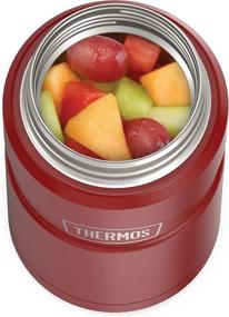 img 1 attached to Stainless King 24 Ounce Food Jar with Vacuum Insulation by THERMOS, Matte Red