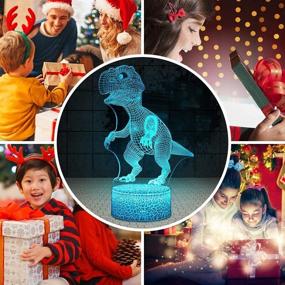 img 1 attached to 🦕 Dinosaur Night Light for Boys: Timer & Remote Control, 16 Color Changing Lamps with 3 Patterns - Ideal Gifts for Kids' Bedroom Decor, Xmas, Halloween, Birthday