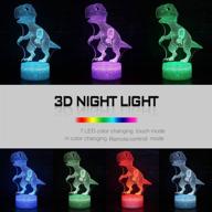 🦕 dinosaur night light for boys: timer & remote control, 16 color changing lamps with 3 patterns - ideal gifts for kids' bedroom decor, xmas, halloween, birthday логотип