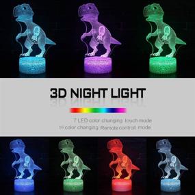 img 3 attached to 🦕 Dinosaur Night Light for Boys: Timer & Remote Control, 16 Color Changing Lamps with 3 Patterns - Ideal Gifts for Kids' Bedroom Decor, Xmas, Halloween, Birthday