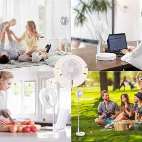 img 3 attached to 🌬️ Convenient and Versatile Portable Desk Fan: Foldable Stand, Adjustable Height, 4 Speeds, Time Settings, Rechargeable Battery, Telescopic Oscillation – USB Charging (WHITE)