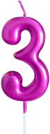 🎉 xnova 3rd birthday candle: number 3 purple happy birthday cake topper decoration for kids and adults - ideal for parties! logo