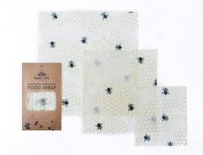 img 4 attached to 🐝 Park City Kitchen Beeswax Wraps Set (S, M, L) - Eco Friendly & Biodegradable Alternative to Plastic Wrap - Beeswax Bowl Covers made with GOTS Organic Cotton & Natural Jojoba Oil