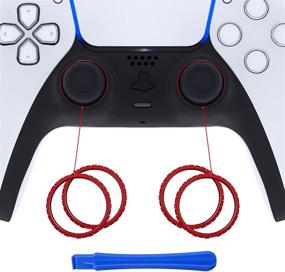 img 4 attached to 🔴 eXtremeRate Scarlet Red Accent Rings for PS5 Controller - Enhance your Playstation 5 Controller (Controller NOT Included)