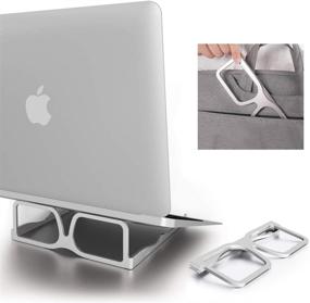 img 4 attached to 🖥️ Creative Laptop Stand: Foldable & Ergonomic Cooling Holder for MacBook Air/Pro, HP Lenovo, and More - Silvery