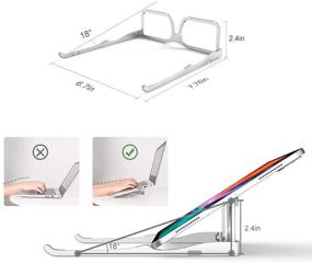 img 3 attached to 🖥️ Creative Laptop Stand: Foldable & Ergonomic Cooling Holder for MacBook Air/Pro, HP Lenovo, and More - Silvery