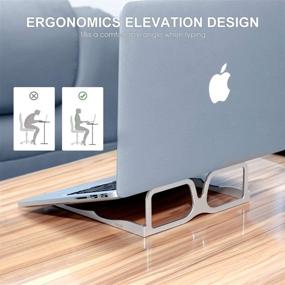 img 1 attached to 🖥️ Creative Laptop Stand: Foldable & Ergonomic Cooling Holder for MacBook Air/Pro, HP Lenovo, and More - Silvery