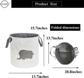 img 3 attached to 🐘 Homeware Organizing Bin: HIYAGON Storage Baskets for Baby Nursery, Toys, Laundry & Clothing - Cotton Elephant Foldable Round Design - Ideal Gift Option