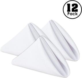 img 1 attached to 🍽️ Салфетки Gee Di Moda - Набор из 12 белых тканевых салфеток из полиэстера - 17x17 дюймов с подшитыми краями - идеально подходят для свадеб, вечеринок, праздничных обедов и многое другое!